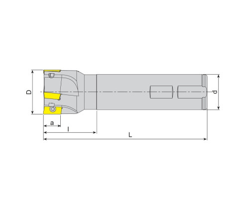 Фреза корпусная AEM90-AP16-D25-W25-L100-Z02-H